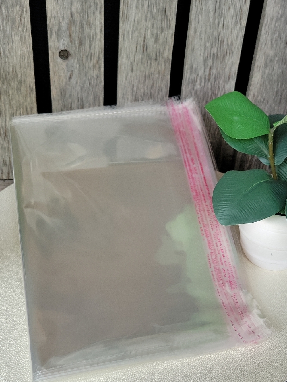 Shipping Bags Clear Resealable Plastic with Pink Adhesive Strip 50 - 11"×14" - Picture 2 of 2